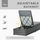 image 6 of Outsunny PE Rattan Sun Lounger, Five-level Adjustable Recliner Bed Chair with Soft Padded Cushion for Patio, Garden, Mixed Grey