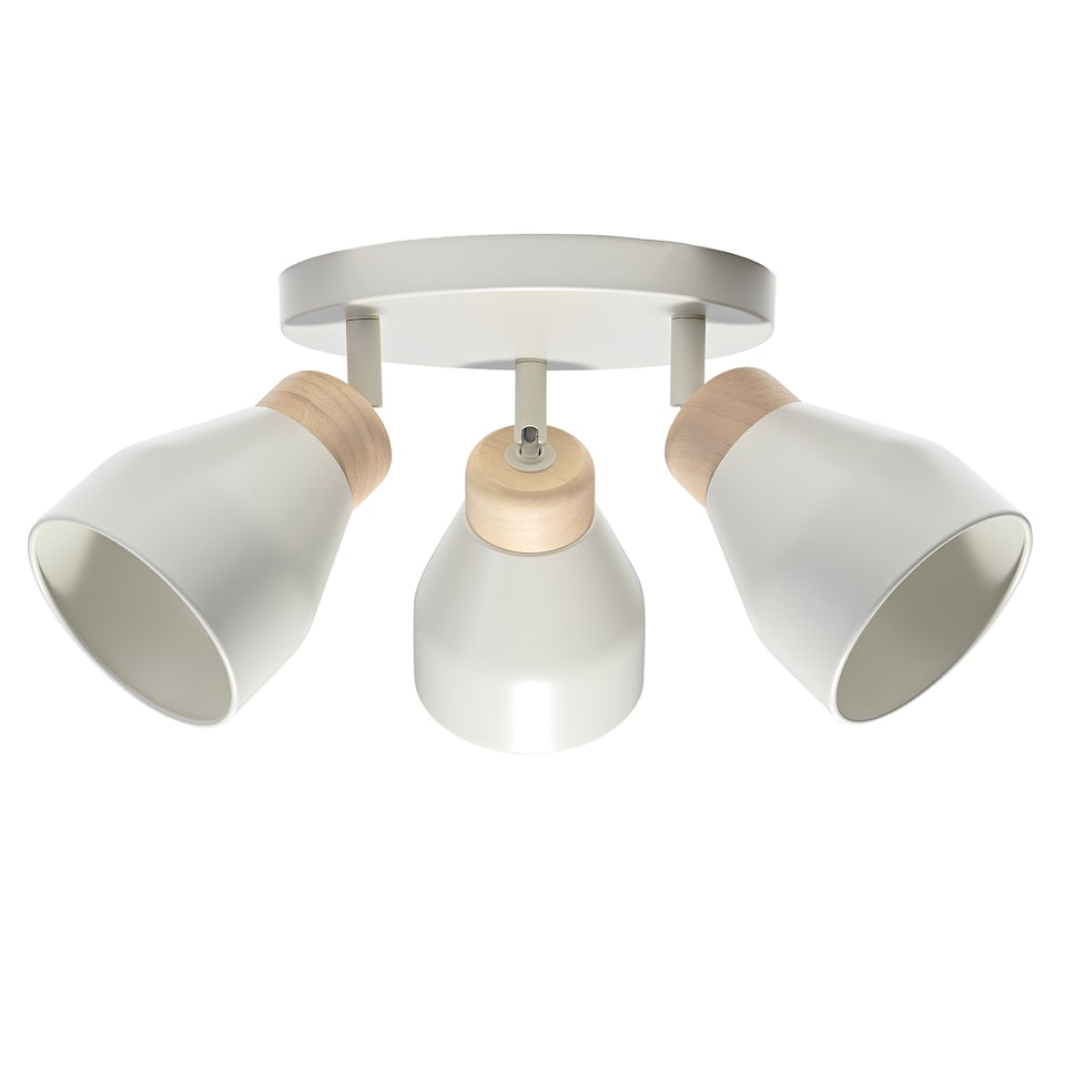 image 1 of Contemporary Scandinavian Designed Triple Spot Ceiling Light in Muted Dove Grey | Grey