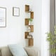 image 2 of Living and Home 5 Tiered Wooden Floating Corner Shelf, Brown