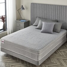 Grey Bubble Pocket Spring Mattress with Memory Foam - Medium Firm | White | White | Double