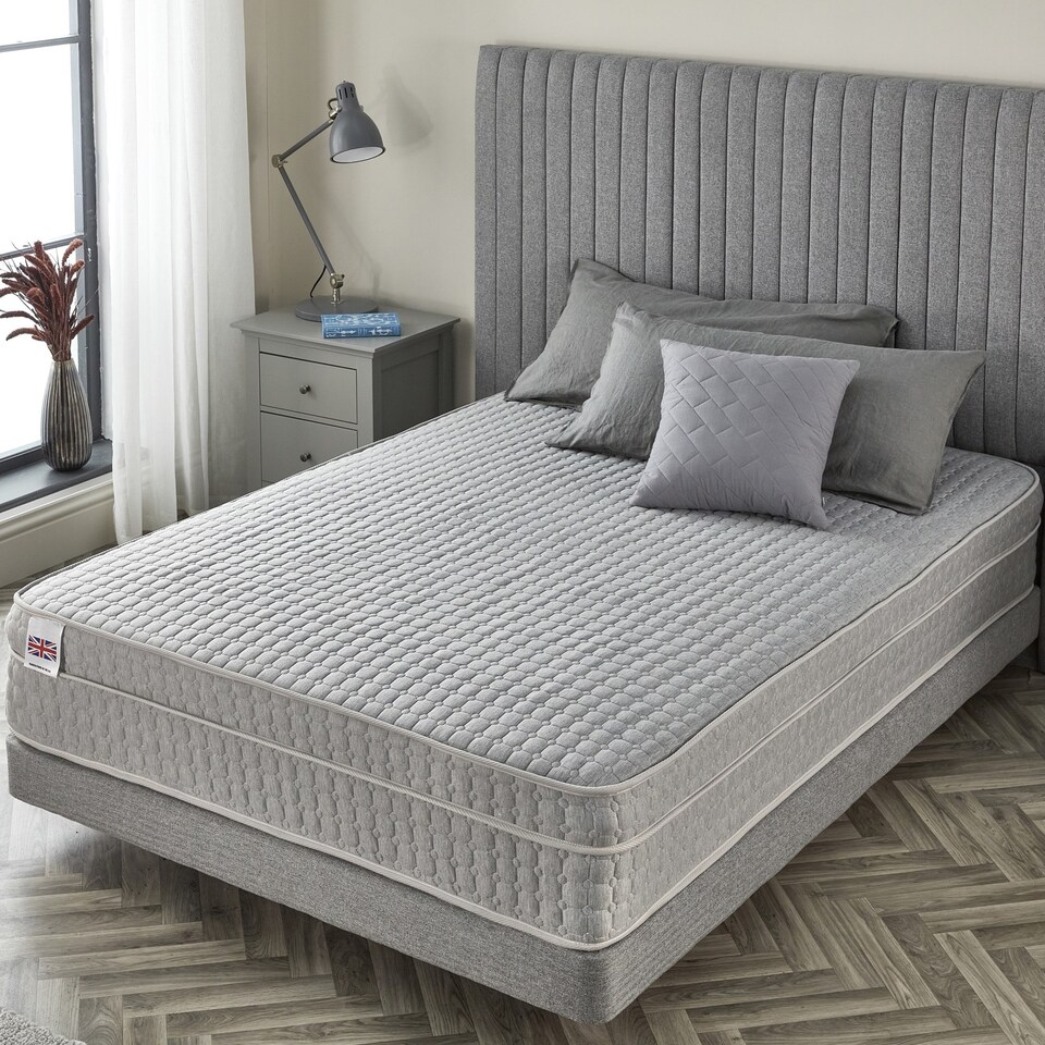 image 1 of Grey Bubble Pocket Spring Mattress with Memory Foam - Medium Firm | White | White | Double