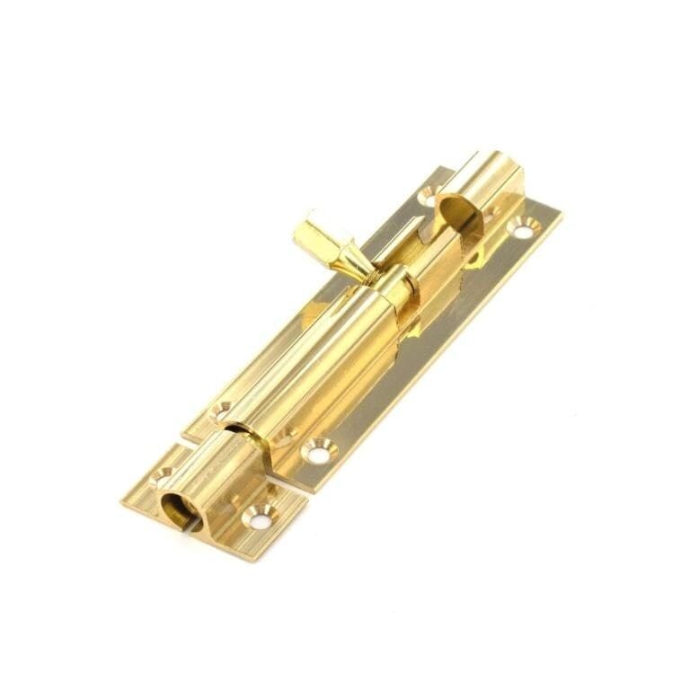 Securit Brass Door Bolt - Brass - 100mm
