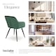 image 7 of Dining Chair Marilyn - with armrests, padded, velvet look, black steel legs | Green | dark green / black | 1