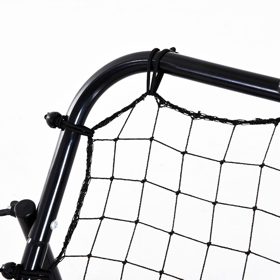 image 1 of HOMCOM Football Rebounder Net, Adjustable Kickback Target Goal Teens Adults Training Aid for Multi-Sports Practise, Black | Black