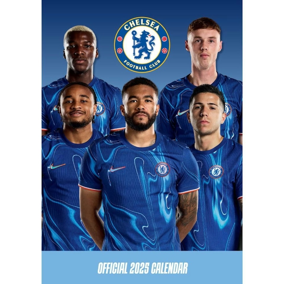 image 1 of Chelsea FC 2025 A3 Wall Calendar - Blue/White - One Size