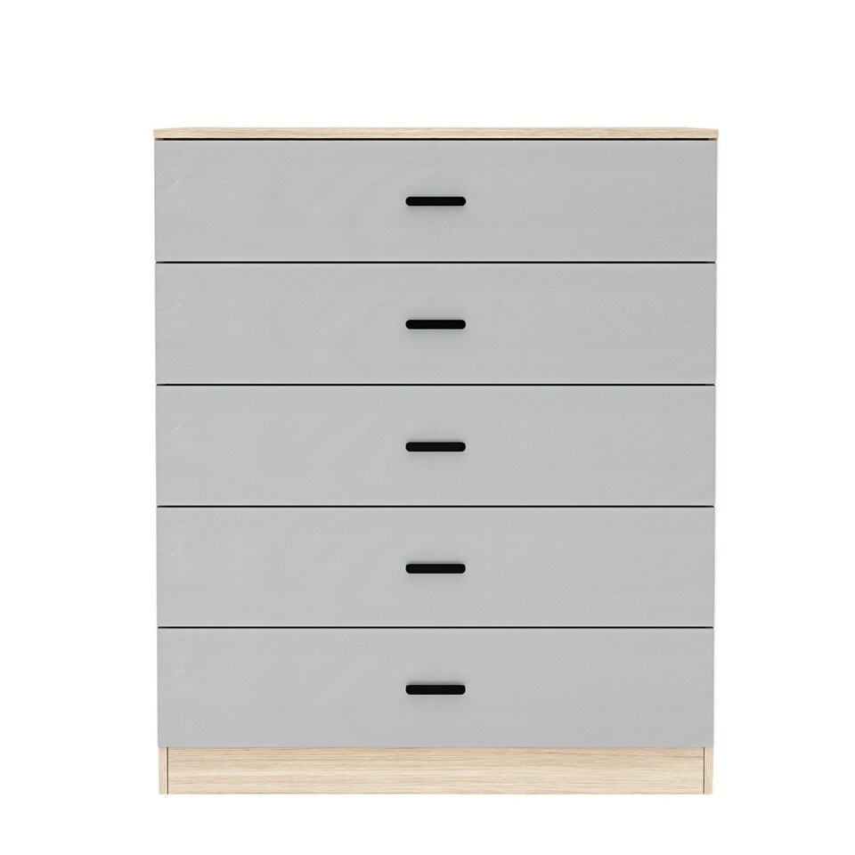 image 1 of Oak 5-Drawer Chest Cabinet | Brown | 1