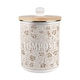 image 1 of Oak Leaves & Berries Compost Caddy - Metal 2L Golden Yellow Decorative Kitchen Food Waste Bin