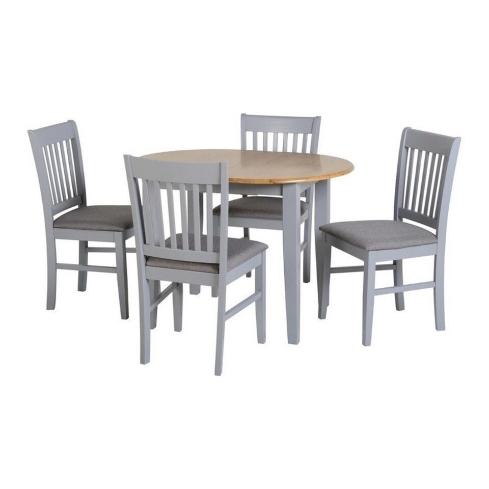 image 1 of Oxford Dining Chair (Pack of 2) - L51 x W45 x H90 cm - Grey/Grey Fabric Grey