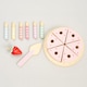 image 4 of Hooga Wooden Birthday Cake Toy With Candles & Slicer - Play Food for Kids - Pink