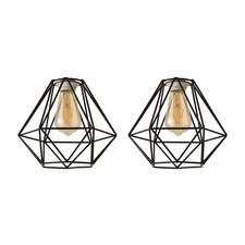 ValueLights Diablo Pair Black Wire Frame Non Electric Pendant Shade | Black