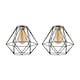 image 1 of ValueLights Diablo Pair Black Wire Frame Non Electric Pendant Shade | Black