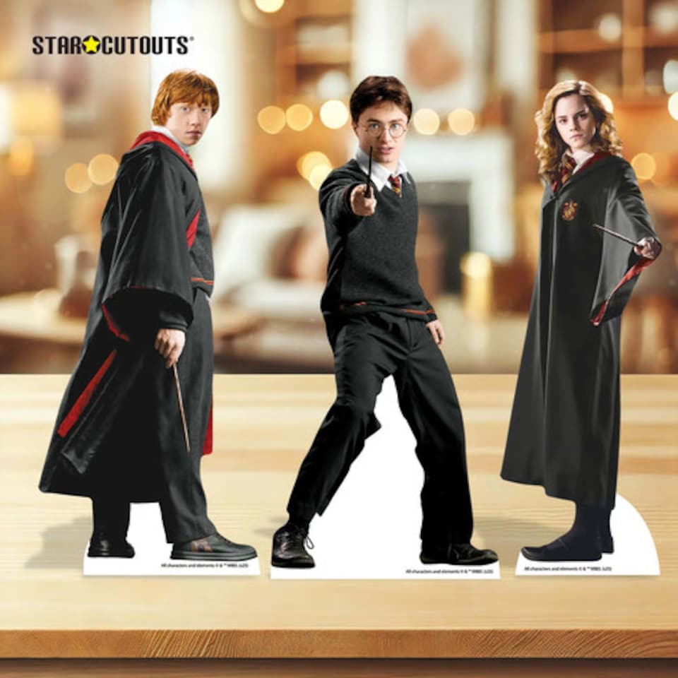 image 1 of Harry Potter| Hermione Granger & Ron Weasley Table Top Cardboard Cutouts - Pack of 3