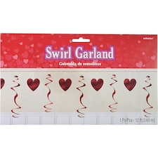 Amscan Heart Swirl Garland - Pink - One Size