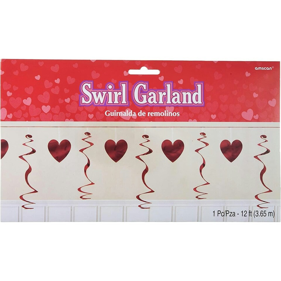 Amscan Heart Swirl Garland - Pink - One Size
