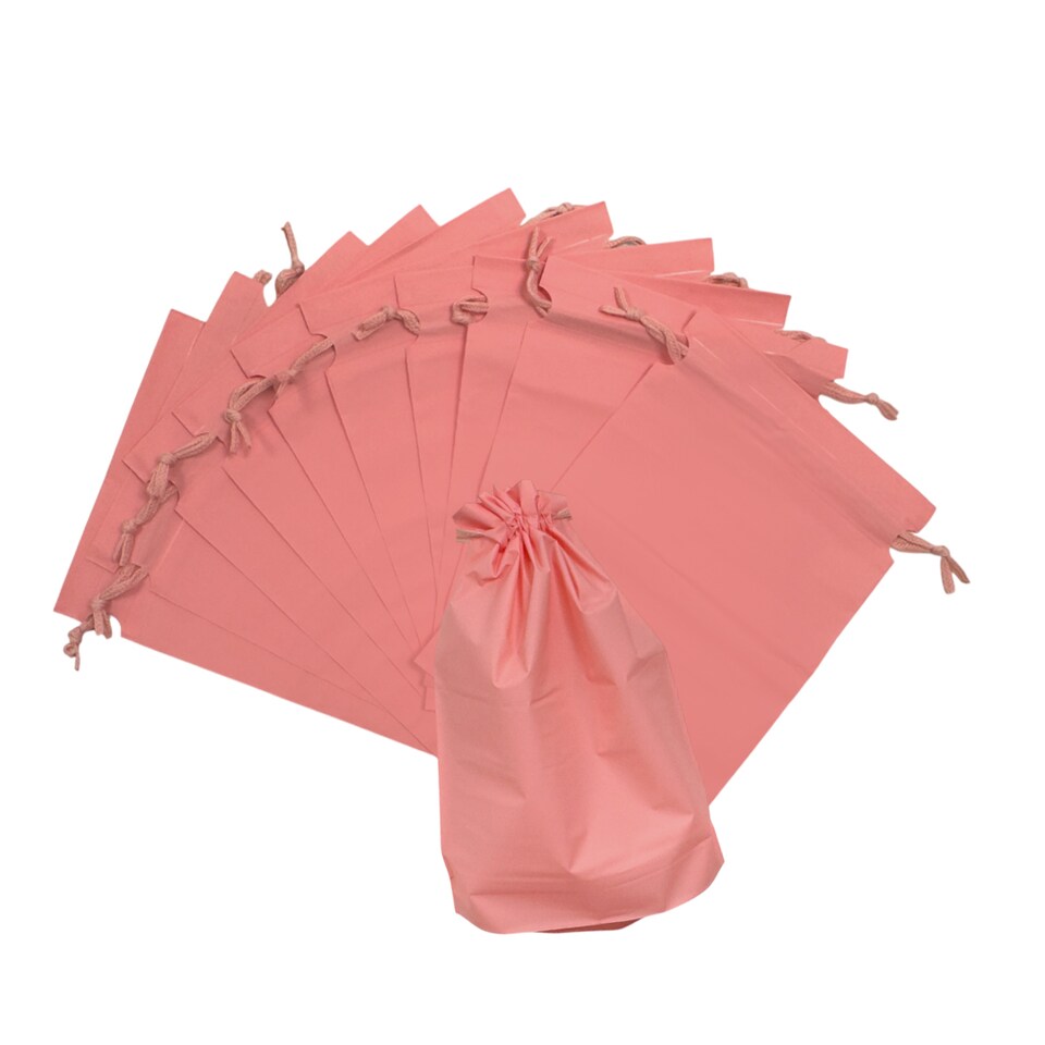 image 1 of Pack of 25 Pink Coloured 21x29cm PEVA Frosted Drawstring Bags | Pink