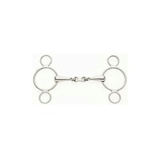 Lorina French Link 2 Ring Continental Horse Gag - Silver - 6in