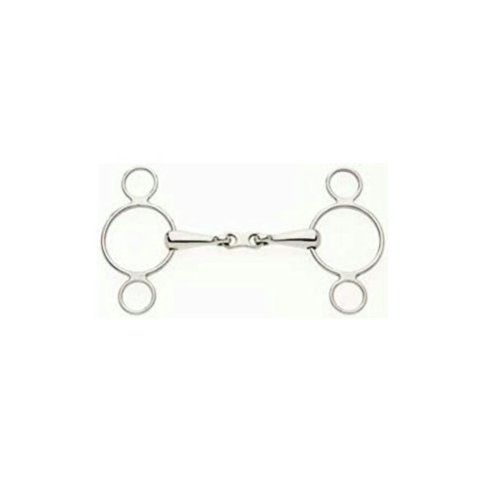 Lorina French Link 2 Ring Continental Horse Gag - Silver - 6in
