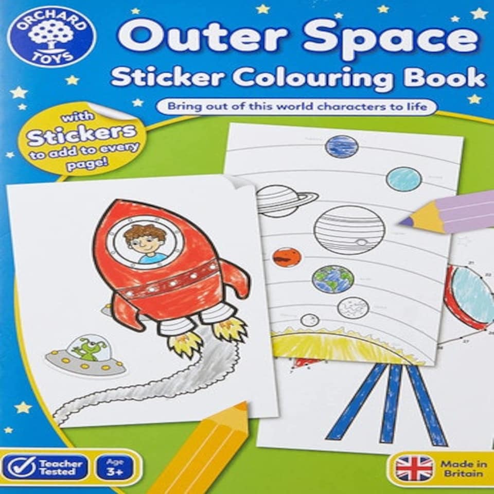 image 1 of Orchard Toys Outer Space Sticker Colouring Book