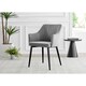 image 2 of Furniturebox 2x Calla Grey Velvet Dining Chairs with Black Legs