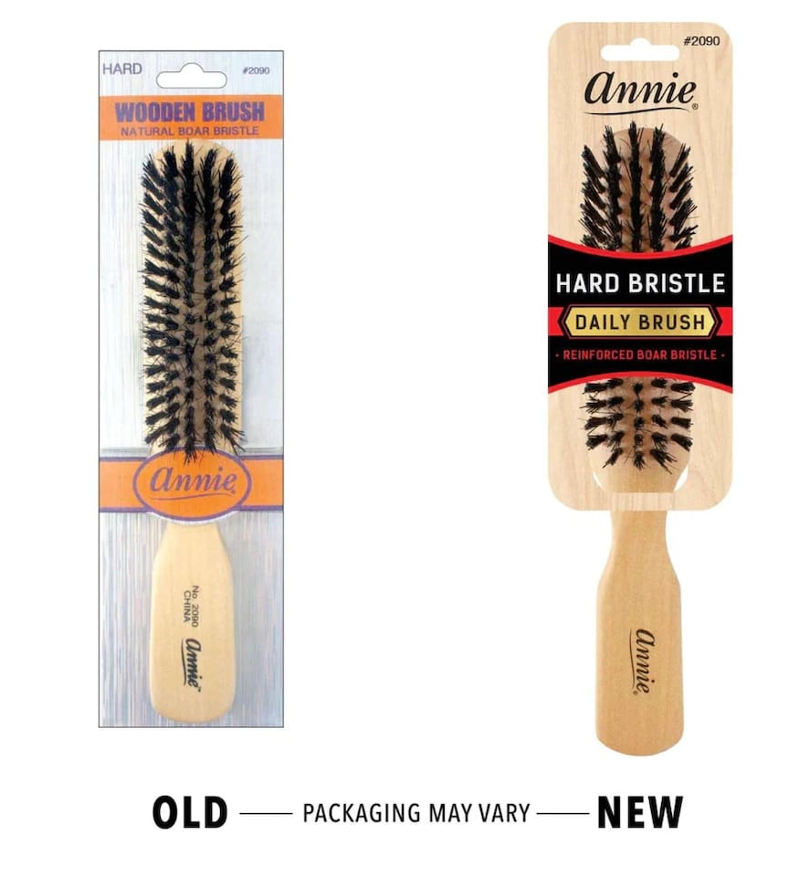 image 1 of Annie Hard Natural Boar Bristle Wooden Brush 5 Row 2090