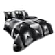 image 2 of 3D Triangle Printed Duvet Cover Set Reversible Polycotton Beddings Black | King