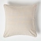 image 1 of Homescapes Cotton Gingham Check Beige Cushion Cover - 60 x 60 cm | Cream | Beige | 60 x 60 cm