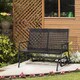 image 1 of Outsunny 2 Seater PE Rattan Glider Bench, Outdoor Loveseat Chair with Steel Frame, Porch Rocking Glider for 2 Person with Armchair, High Back, Black