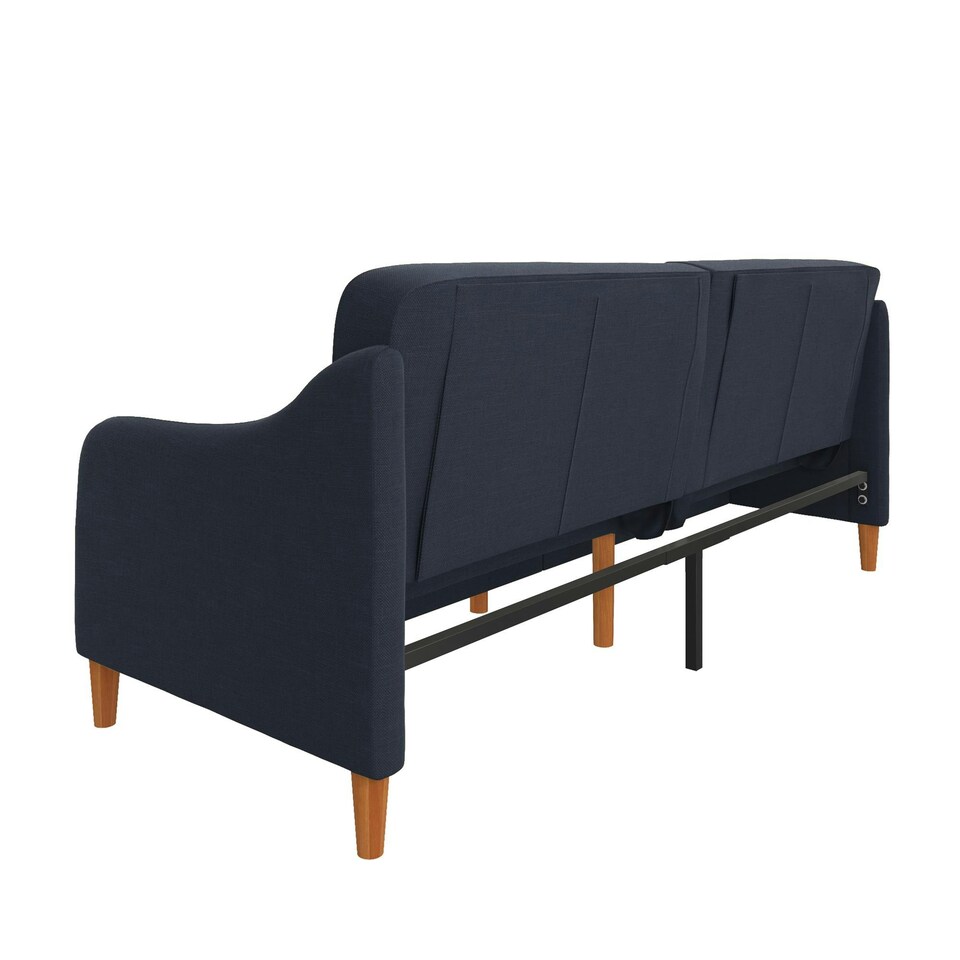 image 1 of Jasper coil 3-seater Sofa Bed in navy fabric Blue | NAVY
