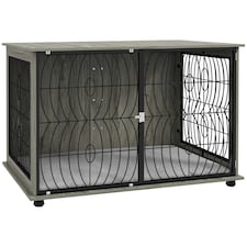 PawHut Dog Crate Furniture End Table w/ Cushion for Extra Large Dogs
