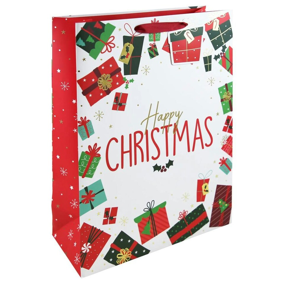 Pack of 12 Christmas Presents Extra Large White Gift Bags