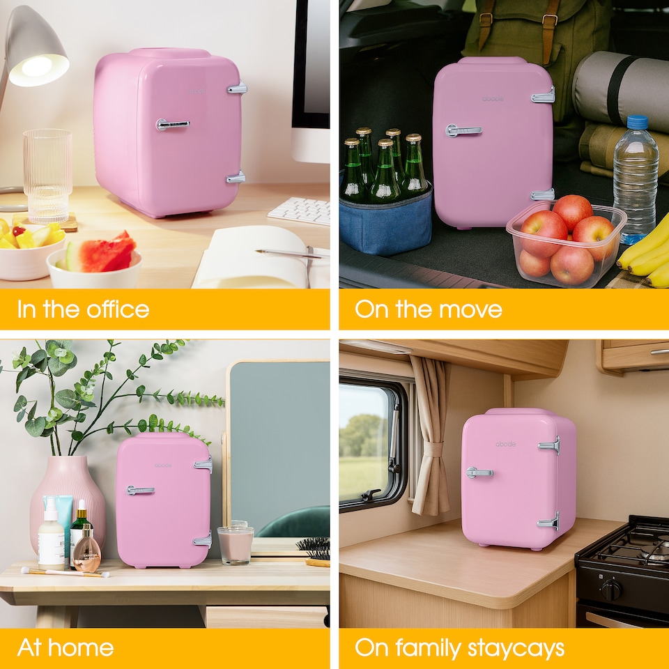 image 1 of Abode Retro 4L Mini Cooler and Warmer Pink A4CLR201P