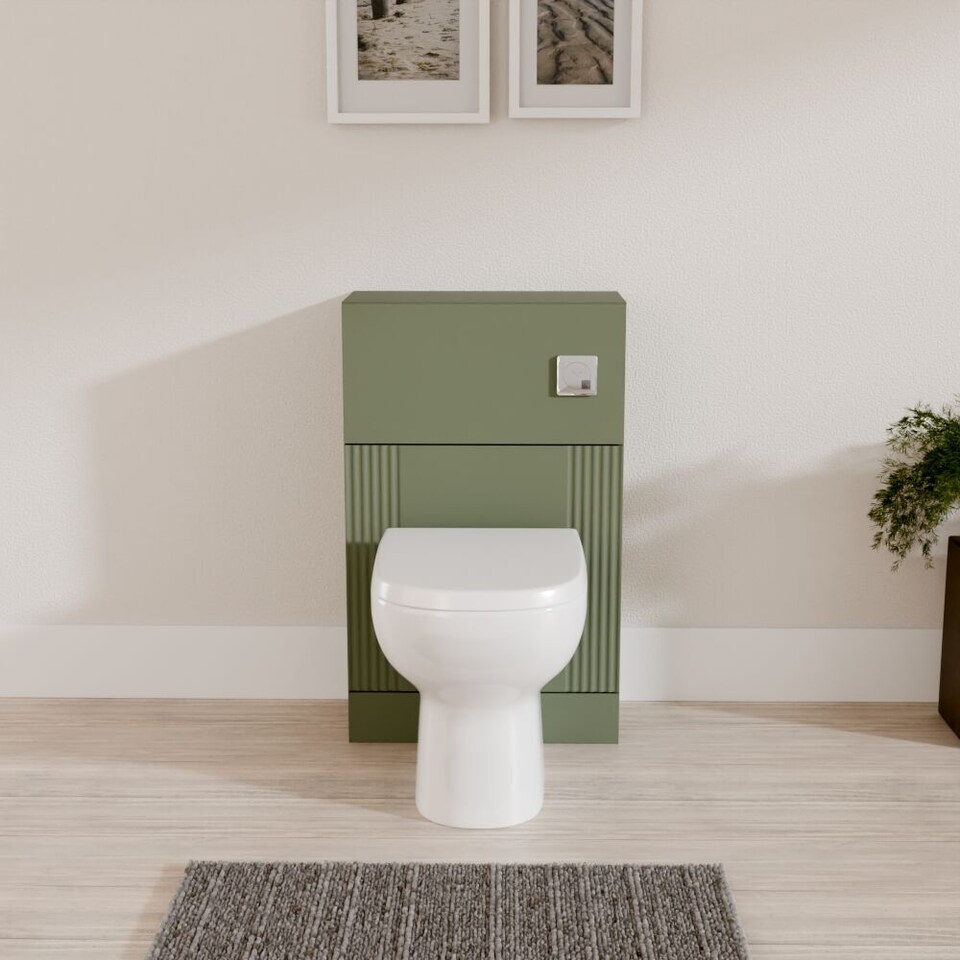 image 1 of Balterley Modern Bathroom Retro Floor Standing WC Back to Wall Toilet Unit | Green | Satin Green