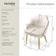 image 6 of Accent Chair Hellen - velvet cover, padded, extra-wide shell-shaped backrest | Cream | cream/gold | 2