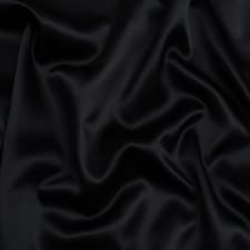 Black Matte Polyester Satin Fabric for Dressmaking, 160cm / 62" Wide - per metre