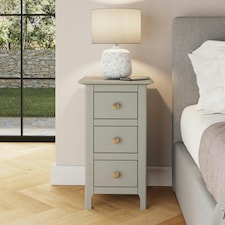 Palma 3 Drawer Bedside Cabinet Pale Grey