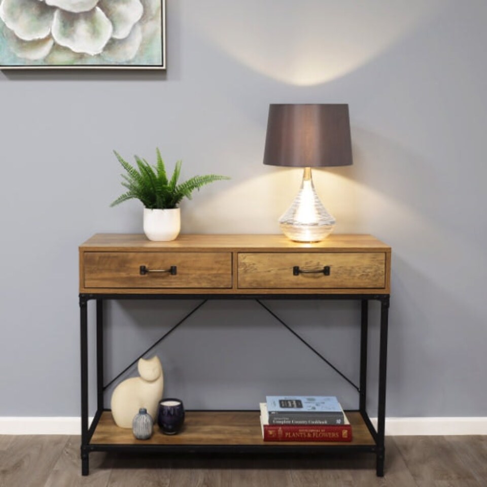 image 1 of Willis Satin Nickel Glass Table Lamp Grey