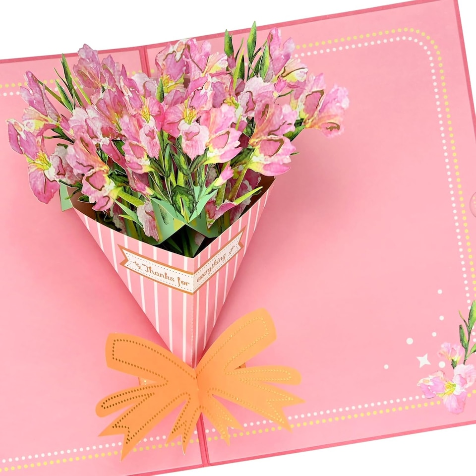 image 1 of Elegant Gladiolus Bouquet 3D Pop Up Greeting Card