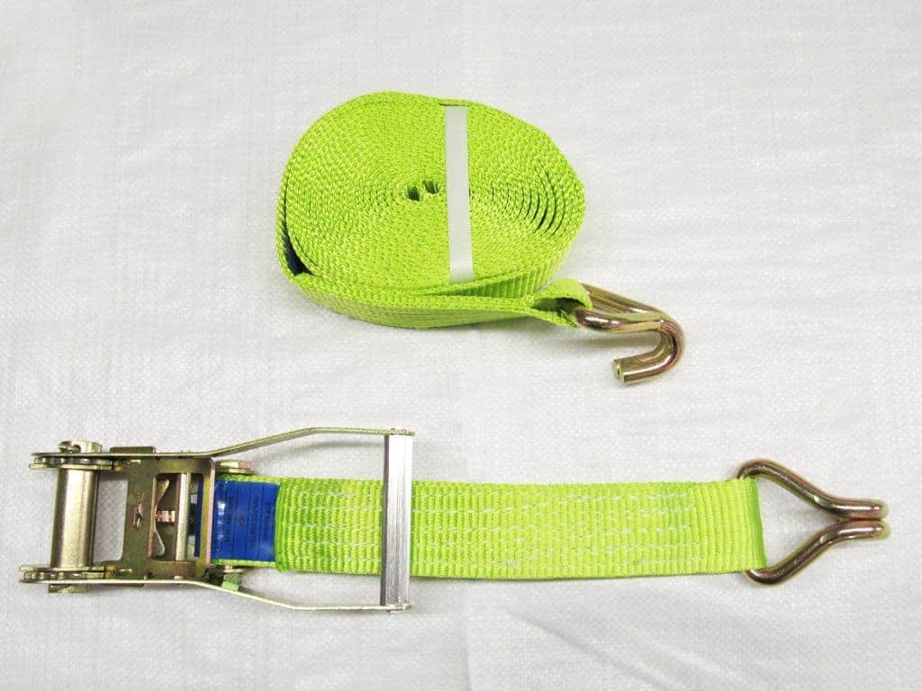 Ratchet Strap Hi Vis 5 Ton 50mm 8m X1 (lashing Tie Down Claw J Hook Lorry Cargo)