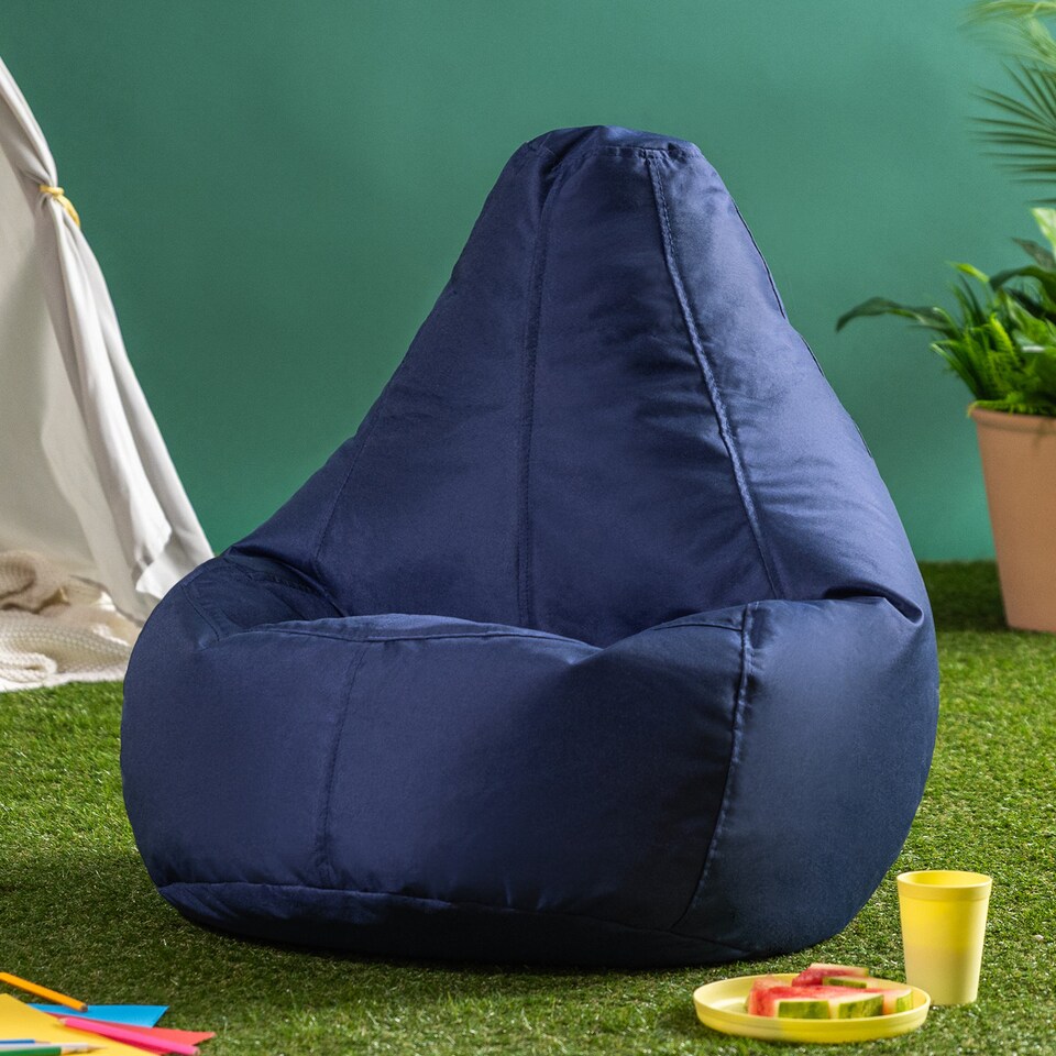 image 1 of icon Kids Recliner Beanbag Indoor and Outdoor Navy Blue Set of 2