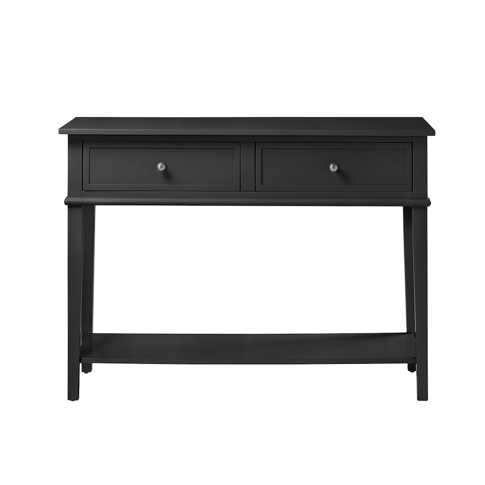 image 1 of Franklin Console Table with 2 Drawers Black Black | Black