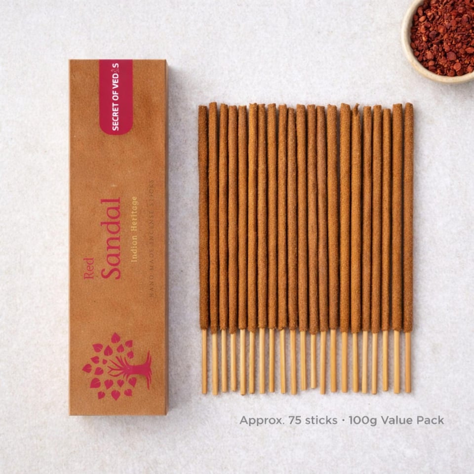 image 1 of Red Sandal Incense Sticks 100g Approx. 75 Sticks – Scented Home Fragrance Agarbatti