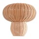 image 4 of ValueLights Portobello Natural Rattan Mushroom Easy Fit Ceiling Lamp Shade with LED Bulb Brown