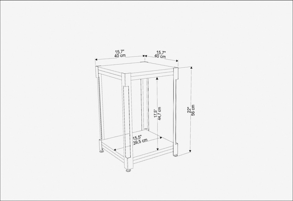 image 1 of Decorotika Zenas 40 cm Square Side End Table with Metal Frame