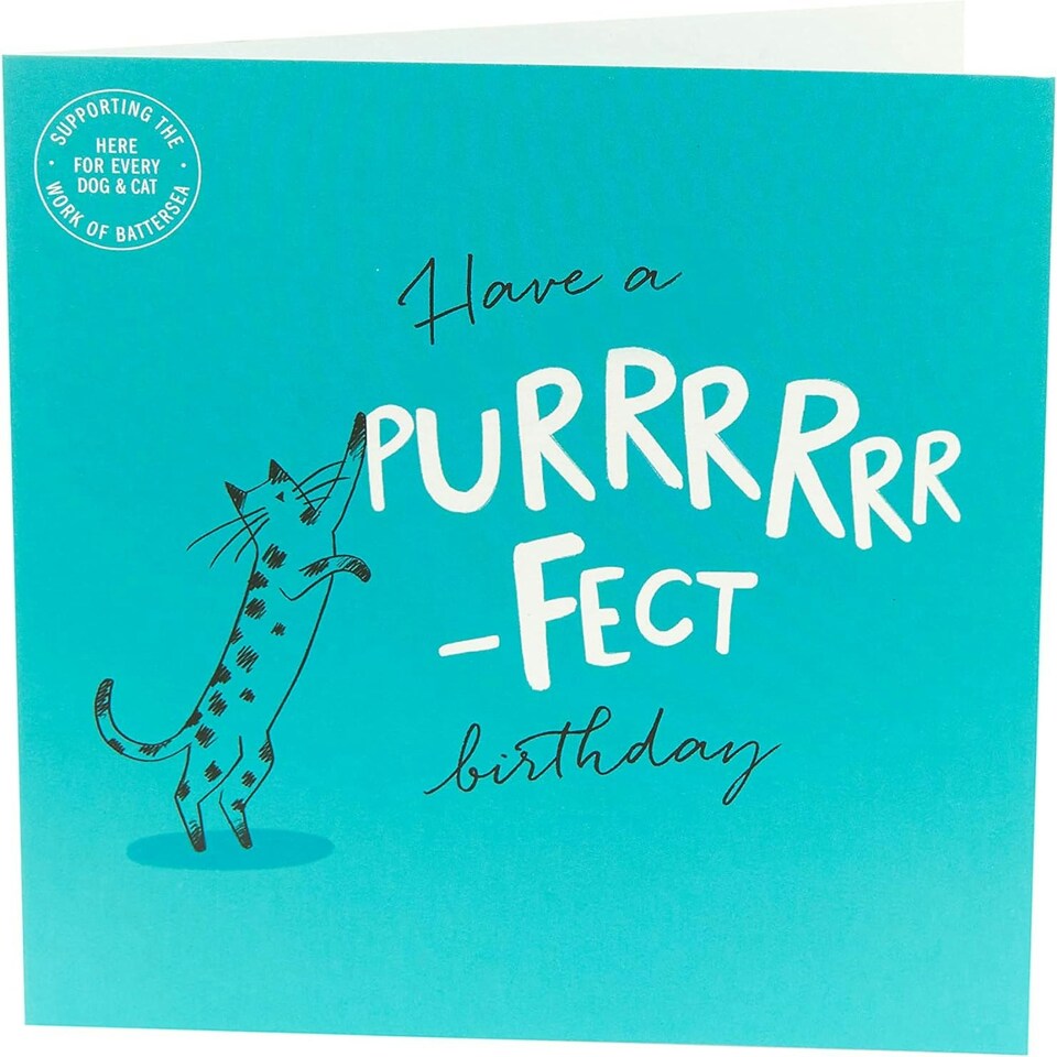 image 1 of Purr-fect Design Battersea Blank Birthday Card