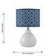 image 7 of First Choice Lighting Tuscan White Ceramic Lamp with Navy Blue Cut Out Shade White | Blue