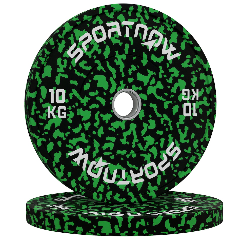 image 1 of SPORTNOW Olympic Weight Plates with 5cm Holes, for Weight Lifting, 2 x 20kg
