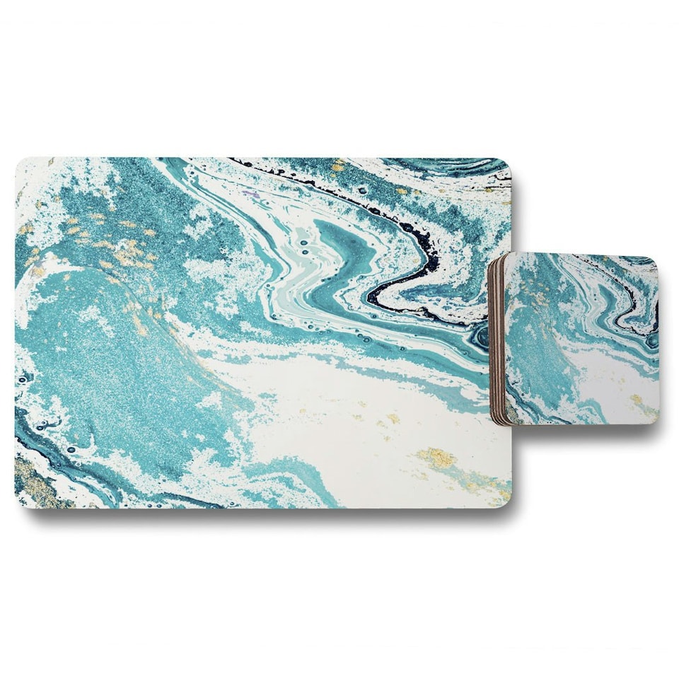 Marble In Blue (Placemat & Coaster Set)
