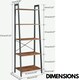 image 7 of 5 Tier Free Standing Bookcase Shelf Brown Brown | One Size