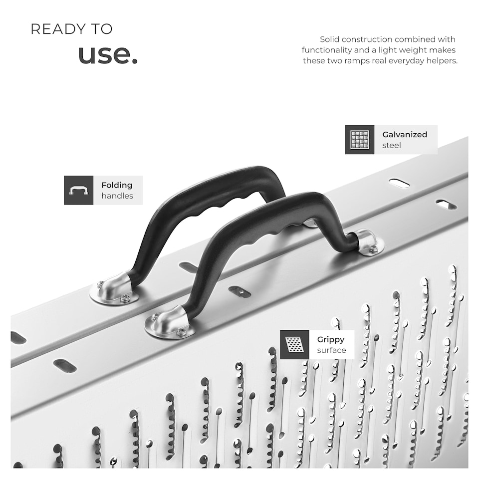 image 1 of Bjorn Folding Ramps 2-Piece Set, 400 kg Capacity | Silver | silver | 1