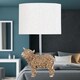 image 8 of Angus - Highland Cow Table Lamp With Oatmeal Linen Shade | Brown | Large | 1